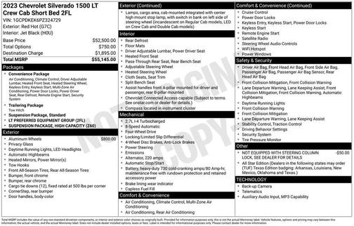 Red 2023 Chevrolet Silverado 1500 LT