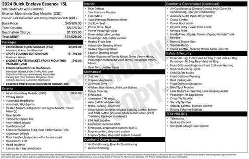 Moonstone Gray Metallic 2024 Buick Enclave Essence