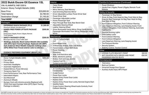 Ebony Twilight Metallic 2022 Buick Encore GX Essence