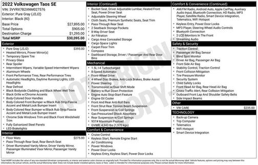 Pure Gray 2022 Volkswagen Taos 1.5T SE