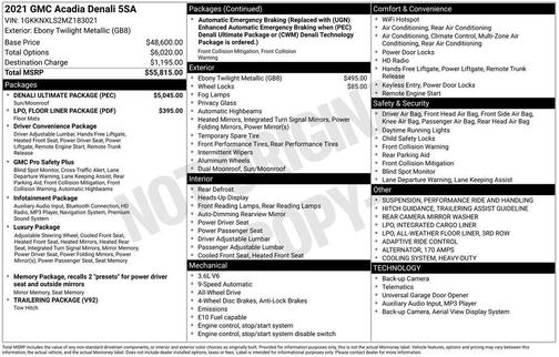 Ebony Twilight Metallic 2021 GMC Acadia Denali