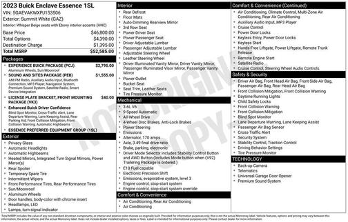 Summit White 2023 Buick Enclave Essence