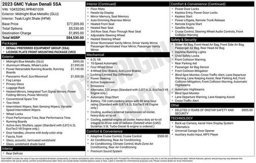 Midnight Blue Metallic 2023 GMC Yukon Denali