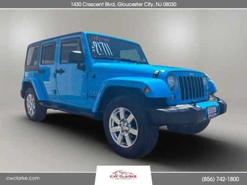 Blue 2017 Jeep Wrangler Unlimited Sahara