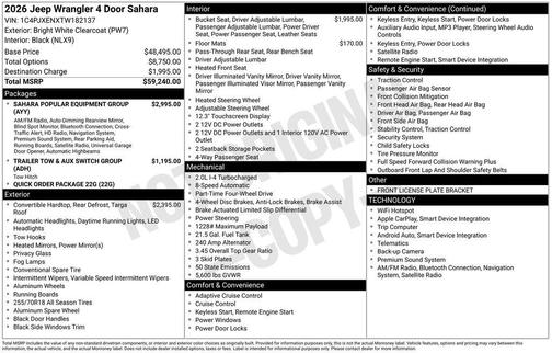 2026 Jeep Wrangler Sahara