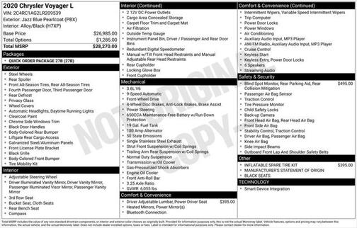 2020 Chrysler Voyager L