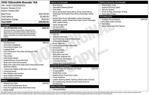 2002 Oldsmobile Bravada Base