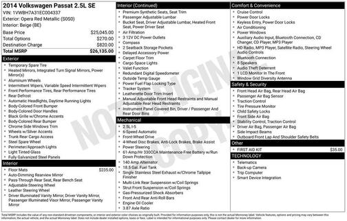 2014 Volkswagen Passat 2.5 SE