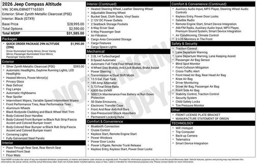 2026 Jeep Compass Latitude