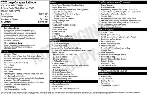 2026 Jeep Compass Sport