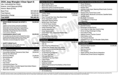 2026 Jeep Wrangler Sport S