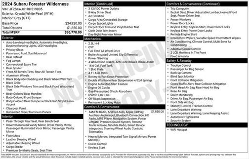 2024 Subaru Forester Wilderness