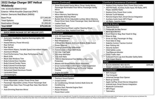2022 Dodge Charger SRT Hellcat