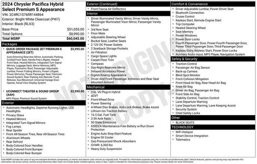 2024 Chrysler Pacifica Hybrid Premium S Appearance Pkg