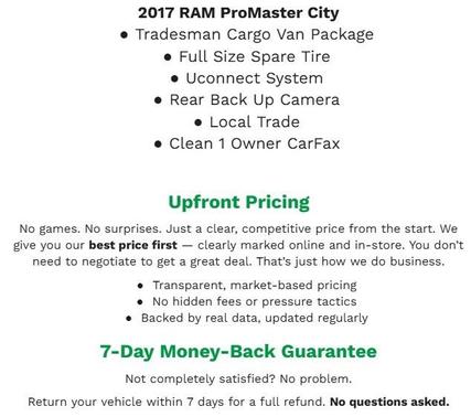 Bright White 2017 RAM ProMaster City Tradesman