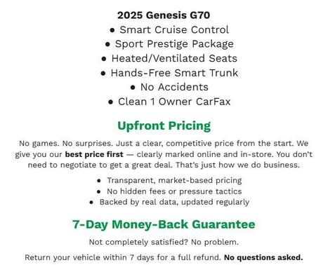 2025 Genesis G70 2.5T AWD