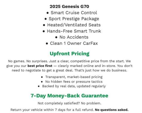 2025 Genesis G70 2.5T AWD