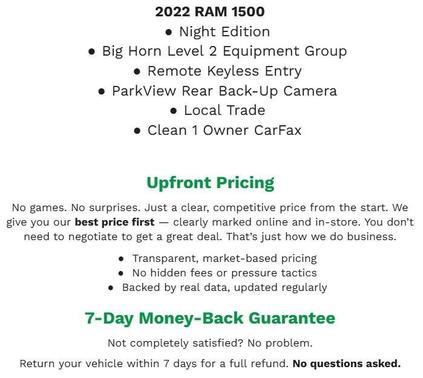 2022 RAM 1500 Big Horn/Lone Star