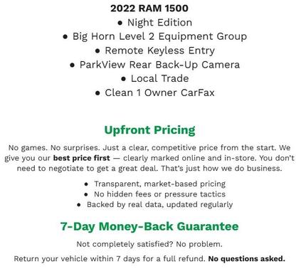 2022 RAM 1500 Big Horn/Lone Star