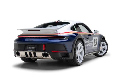 White/Gentian Blue Metallic 2023 Porsche 911 Dakar