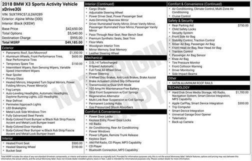 2018 BMW X3 xDrive30i