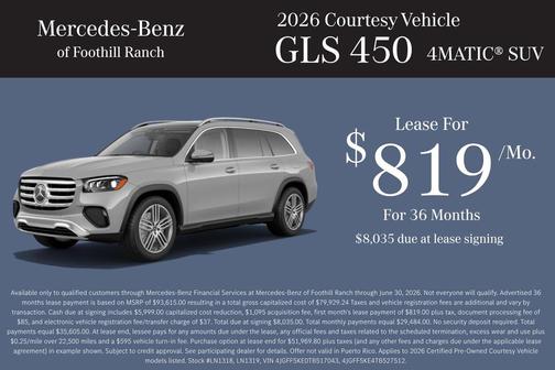 Black 2026 Mercedes-Benz GLS 450 4MATIC