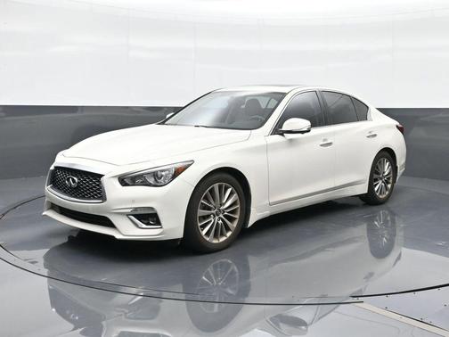 Pure White 2023 INFINITI Q50 3.0t LUXE