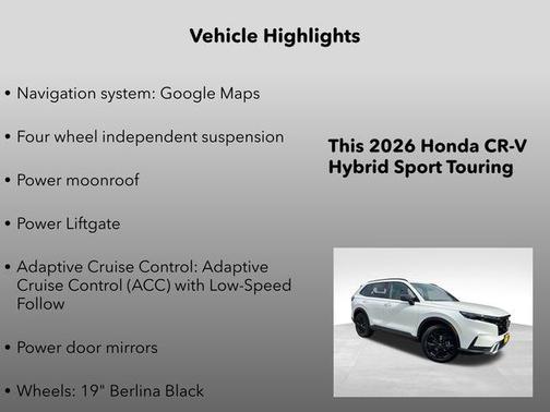 Platinum White Pearl 2026 Honda CR-V Hybrid Sport Touring AWD