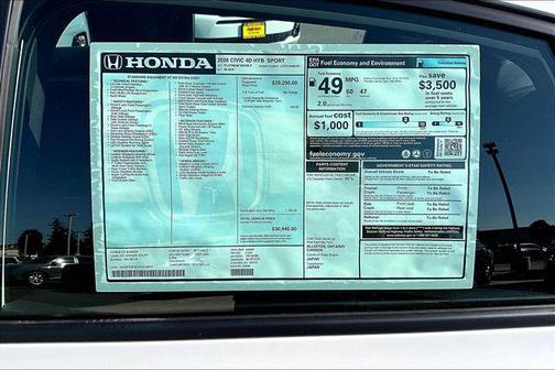2026 Honda Civic Hybrid Sport