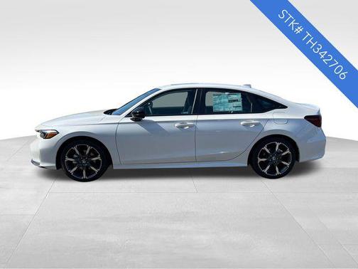 Platinum White 2026 Honda Civic Hybrid Sport