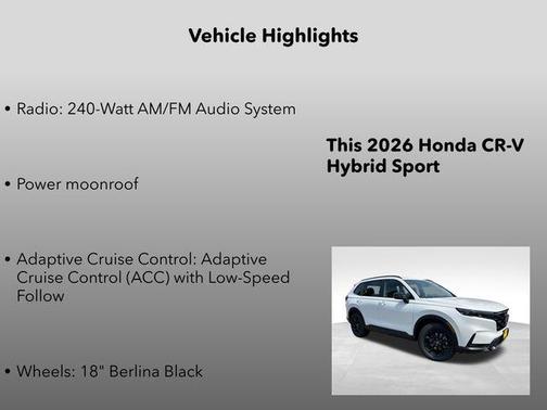 Platinum White 2026 Honda CR-V Hybrid Sport AWD