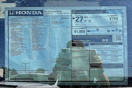 2026 Honda HR-V AWD Sport