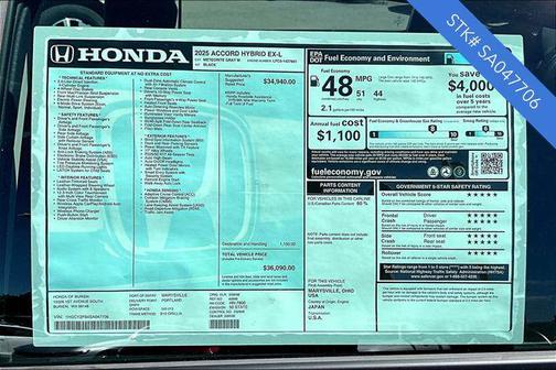 2025 Honda Accord Hybrid EX-L