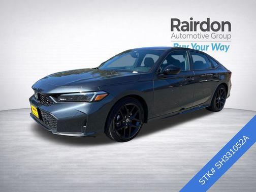 Platinum White Pearl 2025 Honda Civic Hybrid Sport