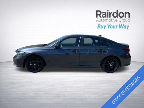 Platinum White Pearl 2025 Honda Civic Hybrid Sport