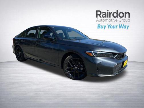 Platinum White Pearl 2025 Honda Civic Hybrid Sport