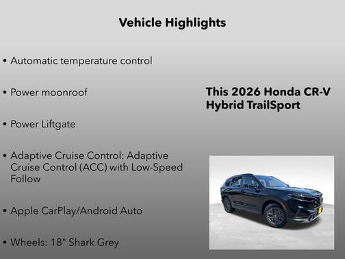 Crystal Black Pearl 2026 Honda CR-V Hybrid TrailSport AWD