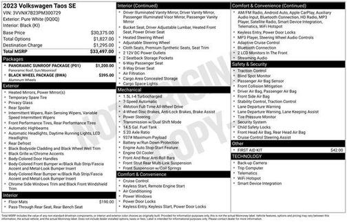 2023 Volkswagen Taos 1.5T SE
