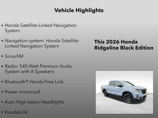Sonic Gray Pearl 2026 Honda Ridgeline Black