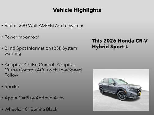 Meteorite Gray Metallic 2026 Honda CR-V Hybrid Sport-L AWD