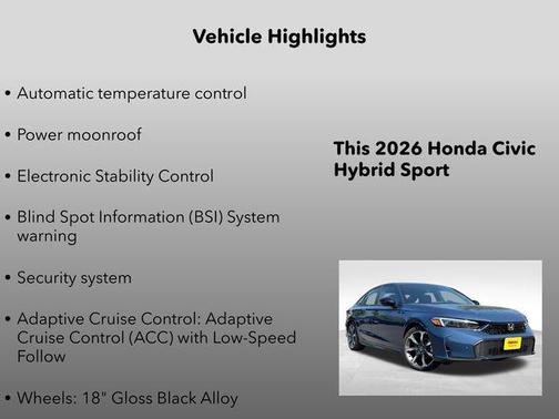 2026 Honda Civic Hybrid Sport