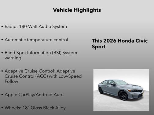 2026 Honda Civic Sport