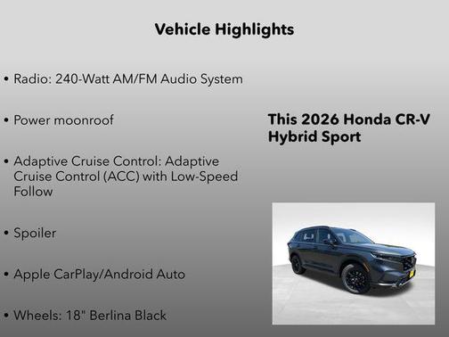 Meteorite Gray Metallic 2026 Honda CR-V Hybrid Sport AWD