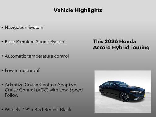 Crystal Black Pearl 2026 Honda Accord Hybrid Touring