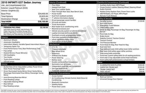 2010 INFINITI G37 Journey