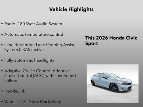Urban Gray Pearl 2026 Honda Civic Sport