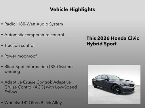 Meteorite Gray Metallic 2026 Honda Civic Hybrid Sport