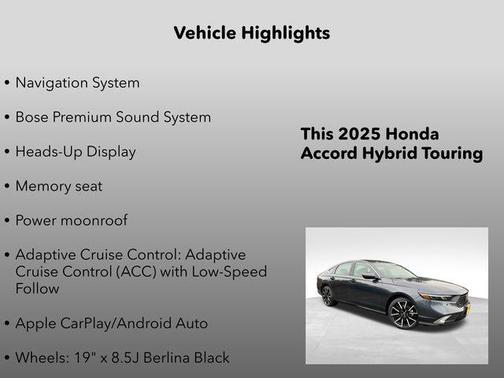 Meteorite Gray Metallic 2025 Honda Accord Hybrid Touring