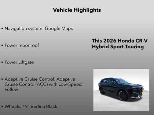 Crystal Black Pearl 2026 Honda CR-V Hybrid Sport Touring AWD
