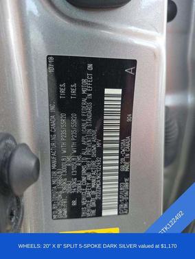 Atomic Silver 2019 Lexus RX 350 Base